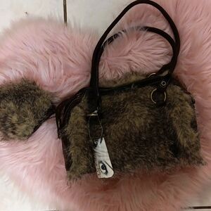 Brand New Y2K VINTAGE RAMPAGE FAUX FUR HANDBAG